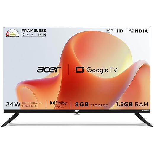 acer 80 cm (32 inches) G Plus Series HD Ready LED Smart Google TV AR32HDGGR2841AD
