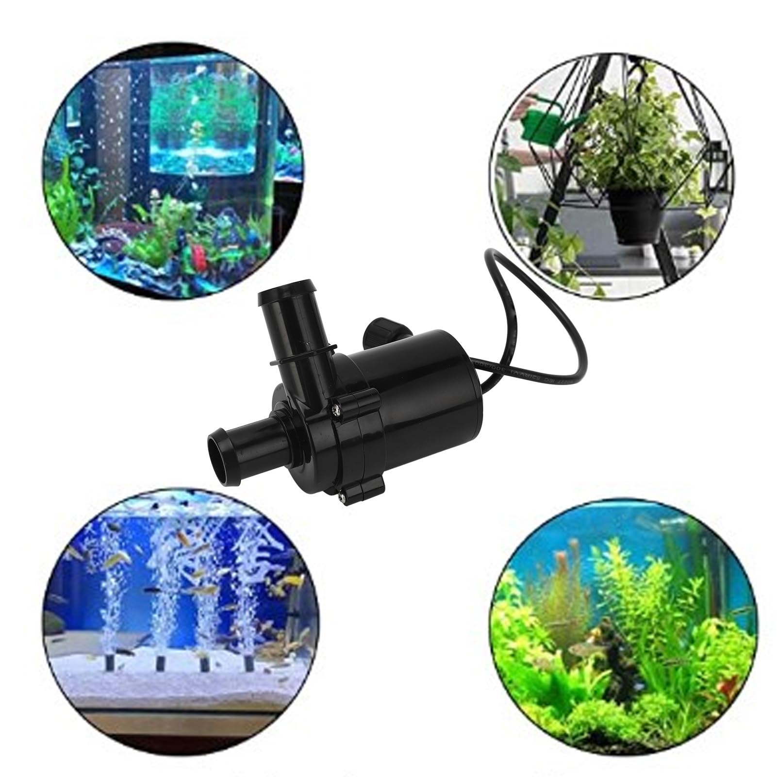 Bomba de agua sumergible sin escobillas de 12 V CC, caudal de 36 l/min, elevación de 10 m, ultra silenciosa para acuarios, estanques e hidroponía