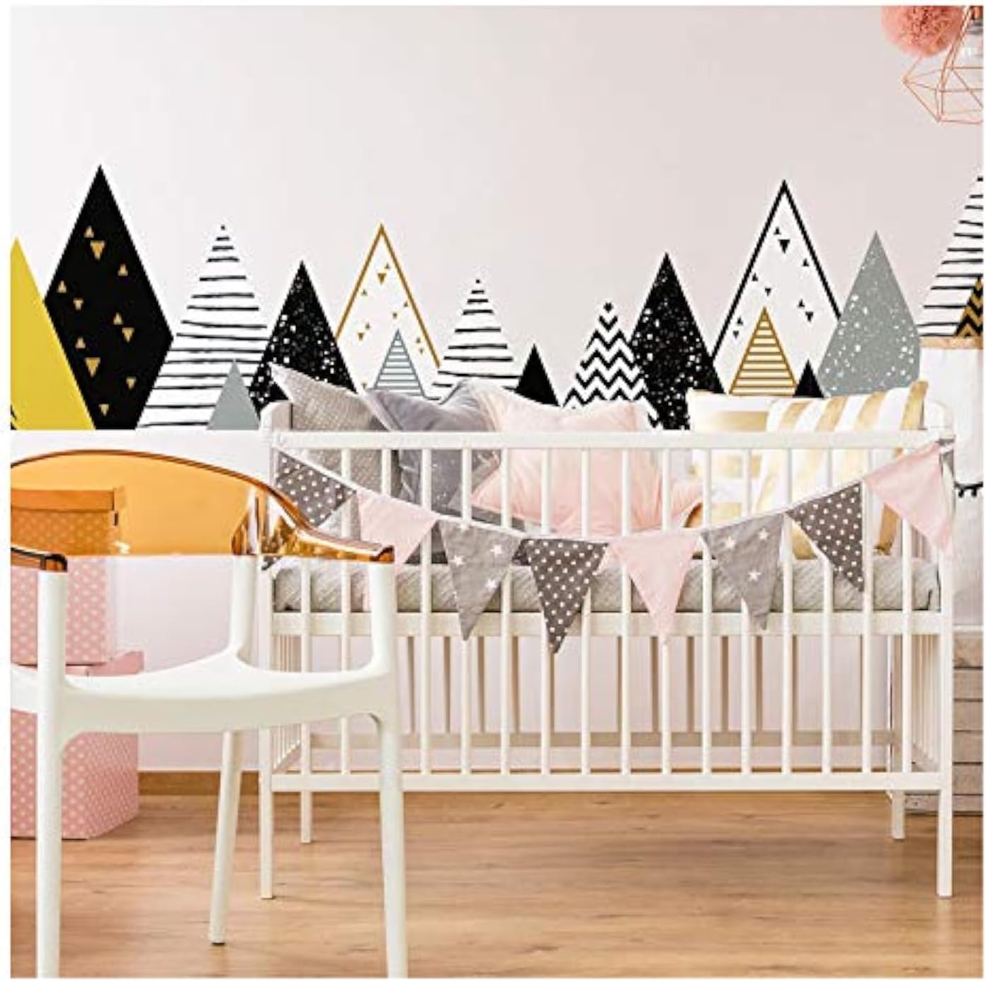 Ambiance Stickers Scandinavian Nordic Mountains Wall Decals, DIY Home Decor, Peel and Stick Removable Stickers, Waterproof and Self Adhesive Wall Art - H50 x L120 CM