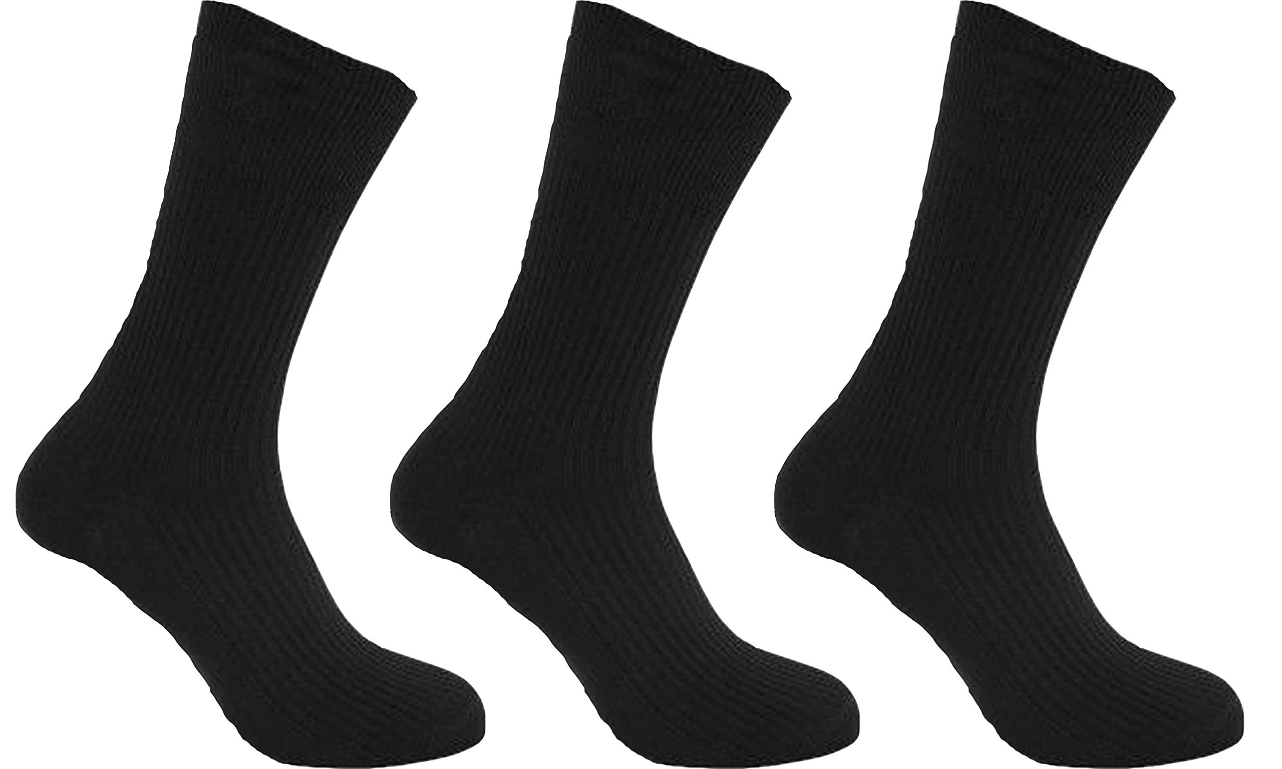 12 pairs Mens Non Elastic diabetic socks (Black)