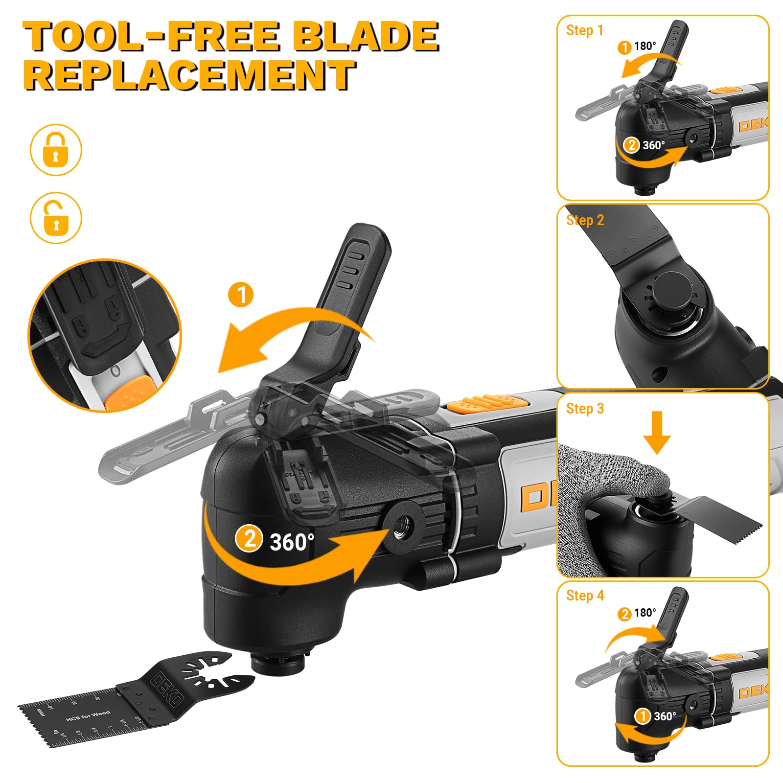 DEKOPRO Oscillating Tool - 22-Piece Kit -6