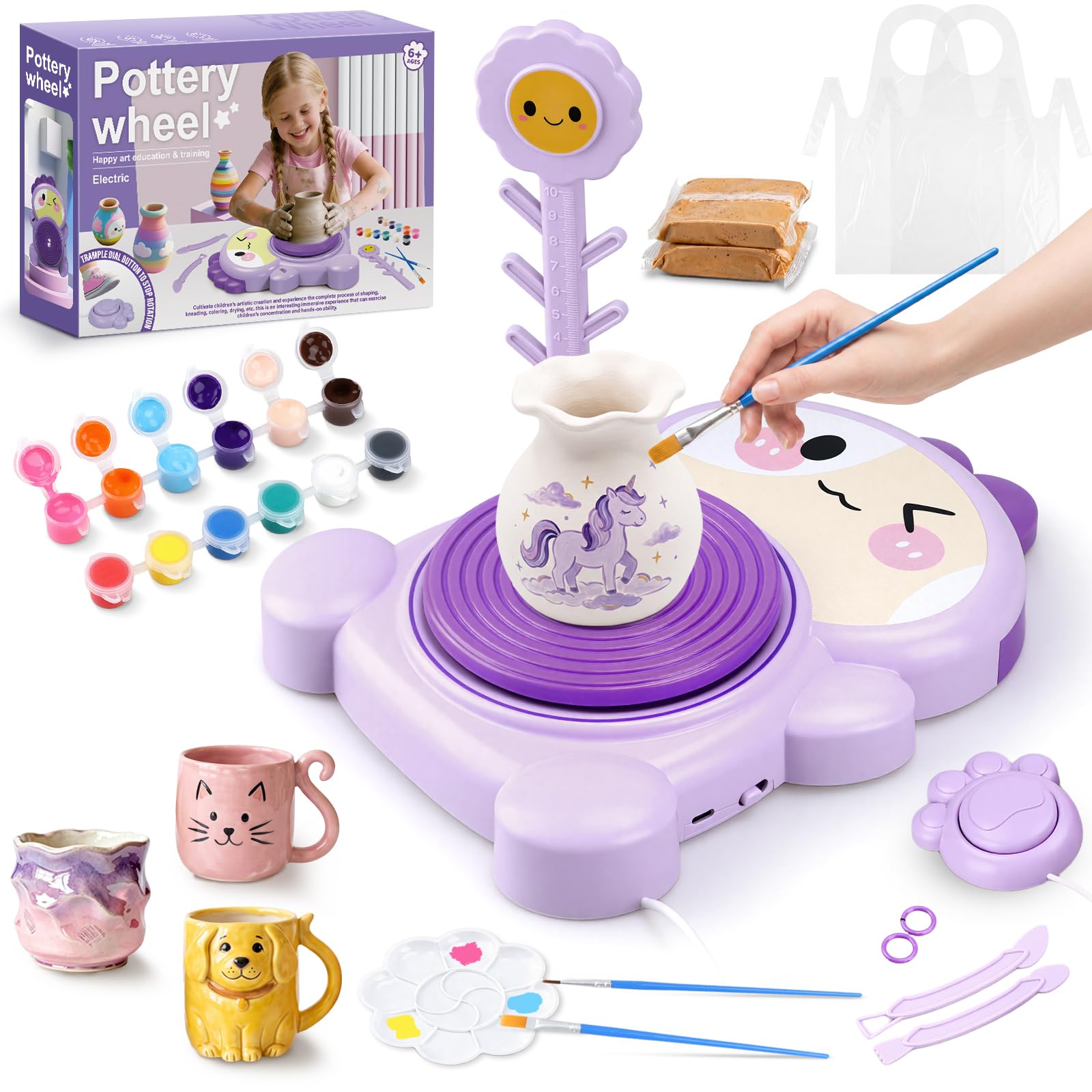 JONEG Unicorn Art Crafts Pottery Wheel Toys for Girls Age 6-12 Years Old