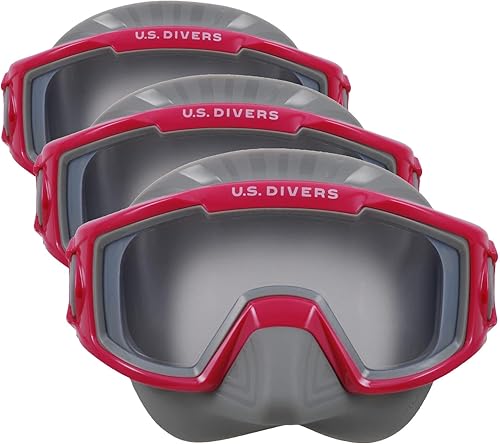 Miniatura 3 de U.S. Divers Avila Junior - Máscara de natación y esnórquel para niños, lente curvada de 1 ventana para visión panorámica, lente antivaho y correa