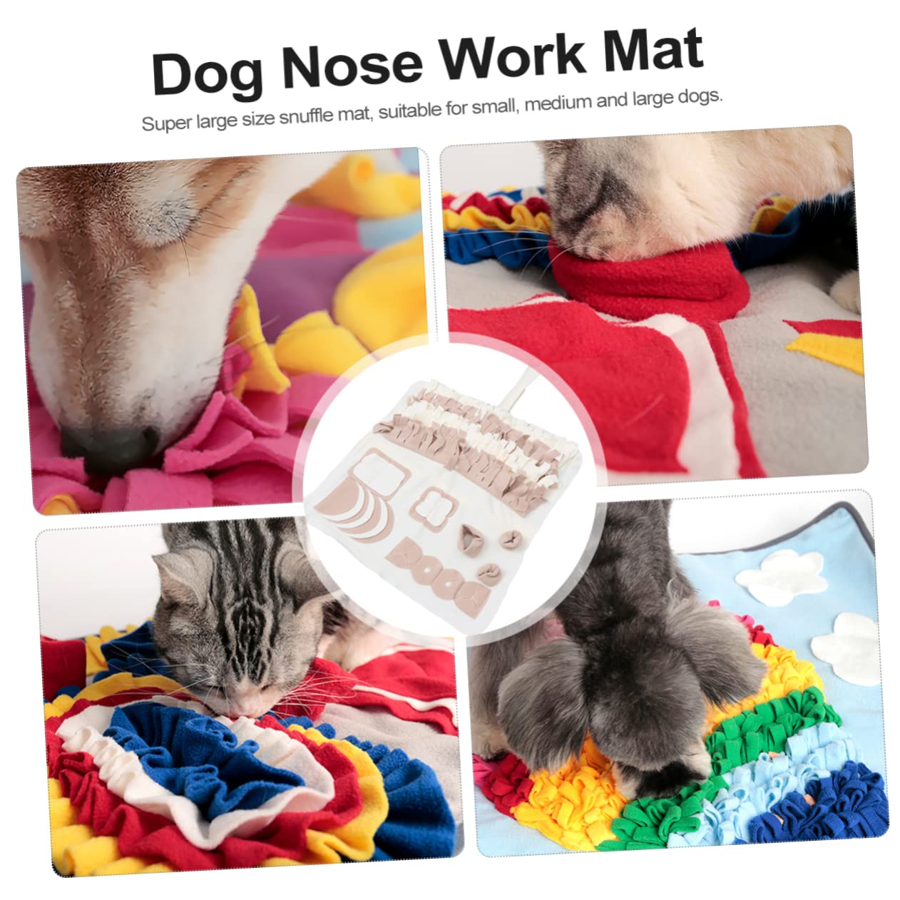 Schnüffelmatte für Hunde aus Plüsch Beige für Kleine und Große Hunde Fördert die Nasenarbeit Schlingen für Drinnen