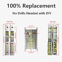 Vista 6 de 100% Cerradura de teclado sin llave para tienda, Adams Rite comercial DIY de remplazo de embutir, cerradura de entrada de aluminio sin perforación