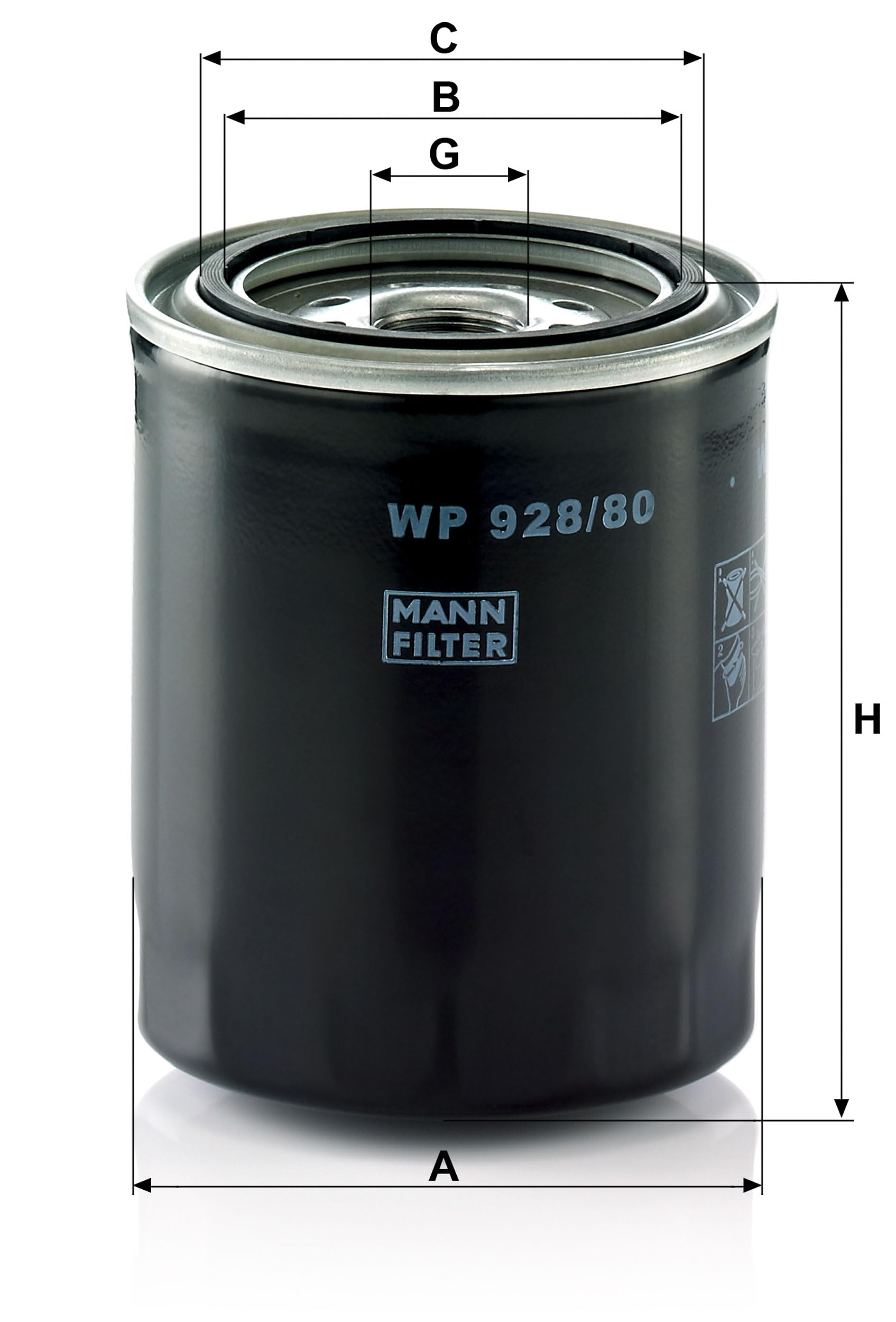 MANN-FILTER WP 928/80 Filtro de aceite - para Automóviles + Vehículos de transporte