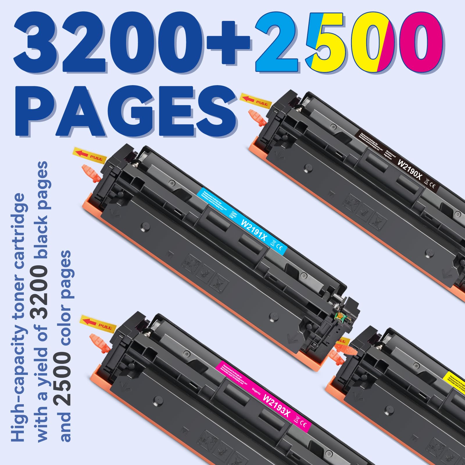 Lemero 219X Toner (con chip) Compatibile con HP Color LaserJet Pro MFP 3302FDWG 3302SDWG 3302FDW 3302SDW 3302FDN 3202DW 3302FDNG 3202DN per HP 219 219A W2190X Nero Ciano Magenta Giallo Confezione da 4
