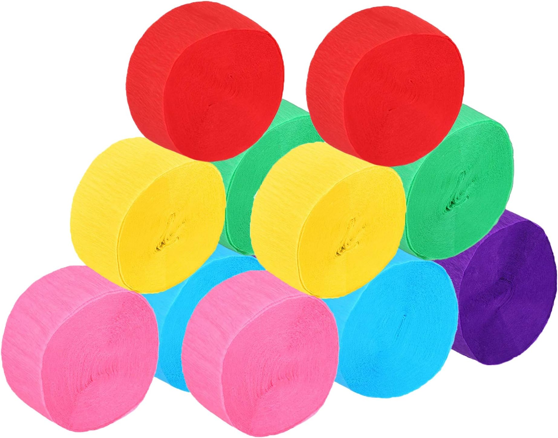 TERMATH 12 Rolls 1.77 Inch x 82 Feet Crepe Paper Streamers for Various Birthday Party Wedding Festival Party Decorations