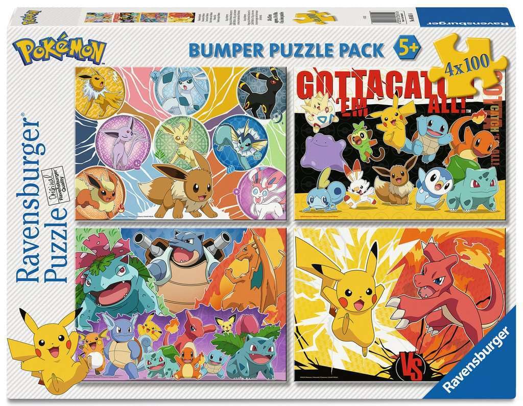 Ravensburger Kinderpuzzle 05651 - Pokémon-Kumpels 4X 100 Teile Puzzle in Einer Box, für Puzzle-Freunde und Pokémon-Fans ab 5 Jahren