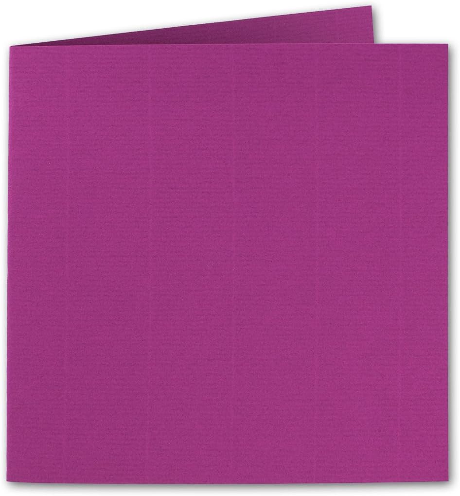 Square Folded Cards 15 x 15 cm - Amarena - Pack of 25 - Dimensionally Dimensional - Suitable for Printers - for Greeting Cards, Invitations and More