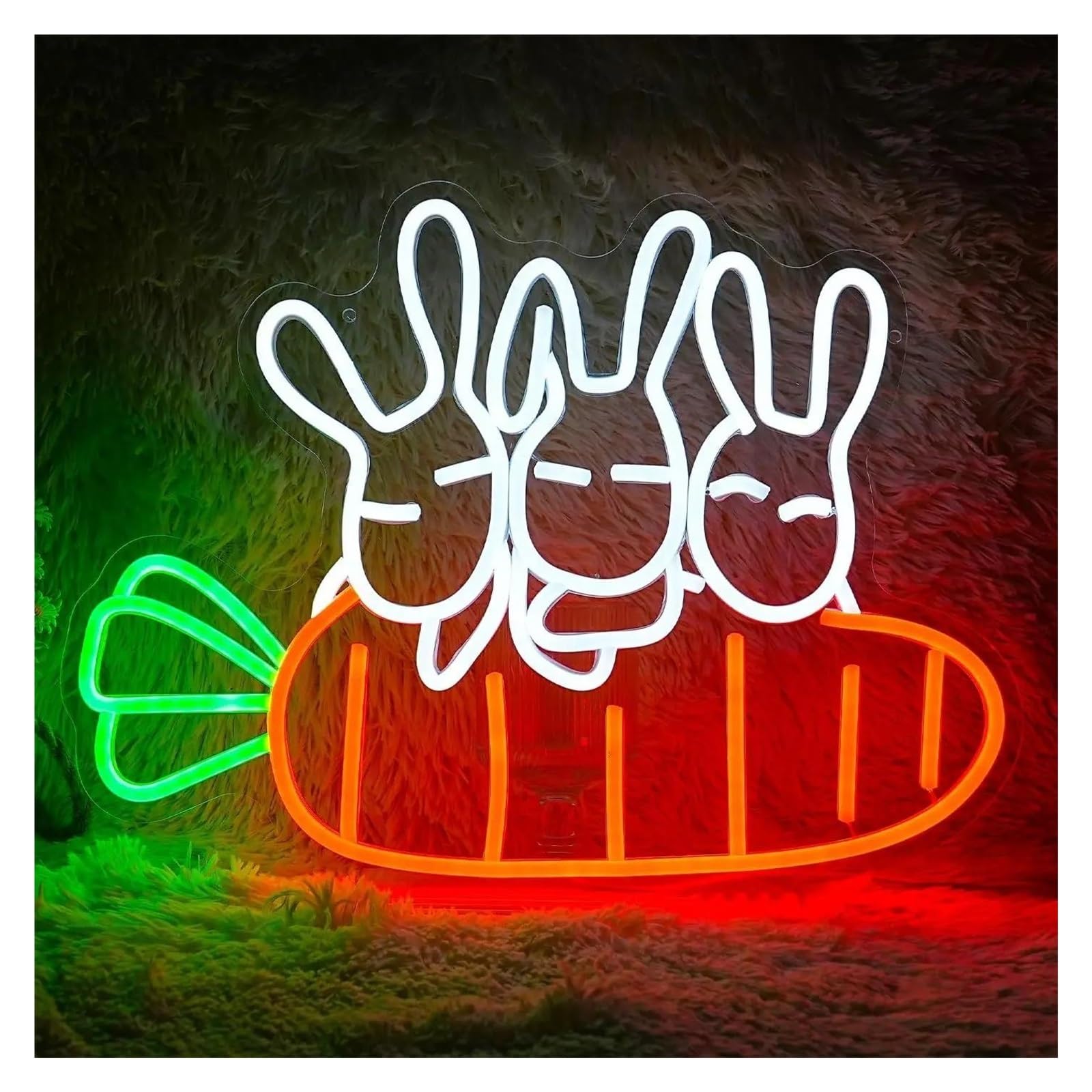 LEMST Sign Lamp Rabbit Neon Sign Cute Bunny Light Dimmable USB Powered for Bedroom Bar Living Room Holiday Party Wall Decor 38cmx28.28cm