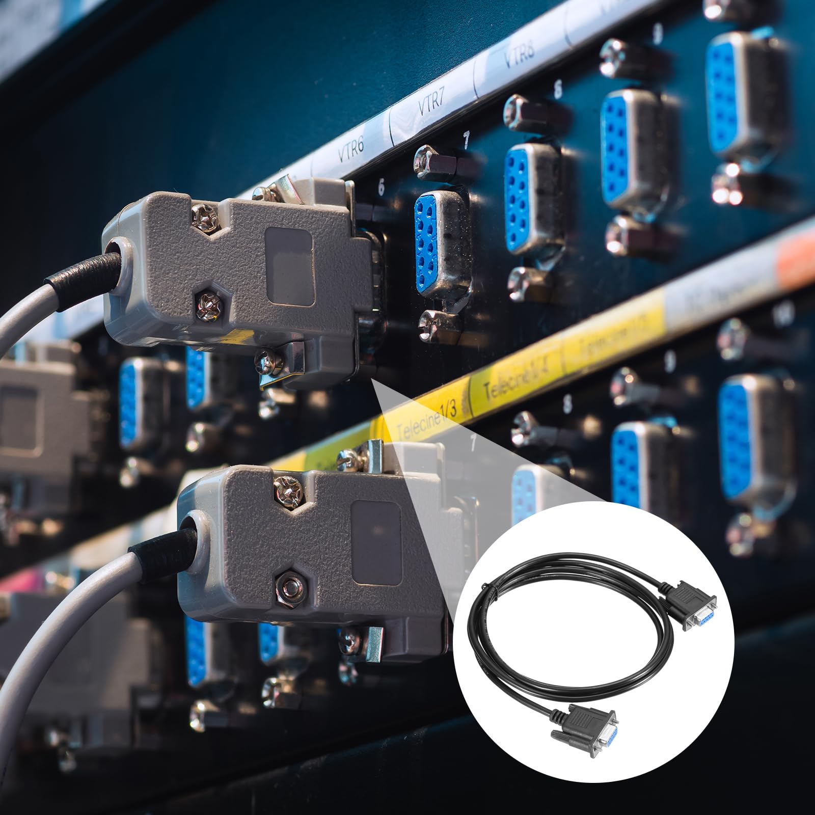 QUARKZMAN 6.6 Ft Cavo Seriale DB9 RS232 Di Estensione Femmina A Femmina Null Modem Con Full Hand Shaking Incrociato Per Comunicazione Dati, Nero