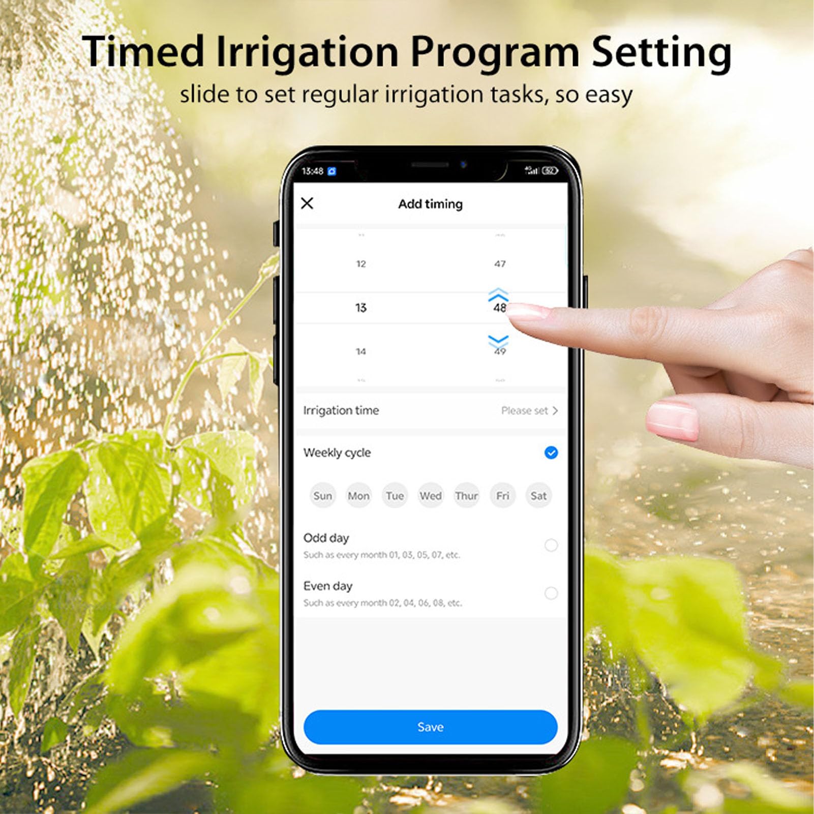 PolyGen timer per irrigazione da esterno con funzione di conto alla rovescia per tubi da giardino e piscine, un timer intelligente per la gestione efficiente dell'acqua con (TNP)