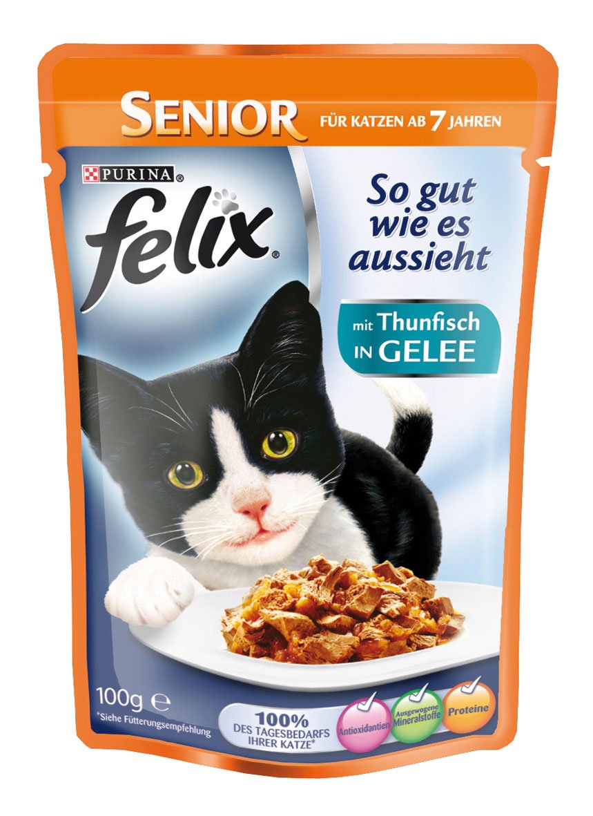 Felix As Good as It Looks Senior with Tuna, Pack of 20 (20 x 100 g)
