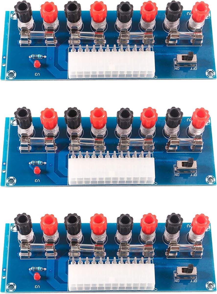 AITRIP XH-M229 Desktop Computer Chassis Power Supply ATX Transfer Board Power Take Off Board Power Output Terminal Module 24Pin (3PCS ATX Breakout Board)