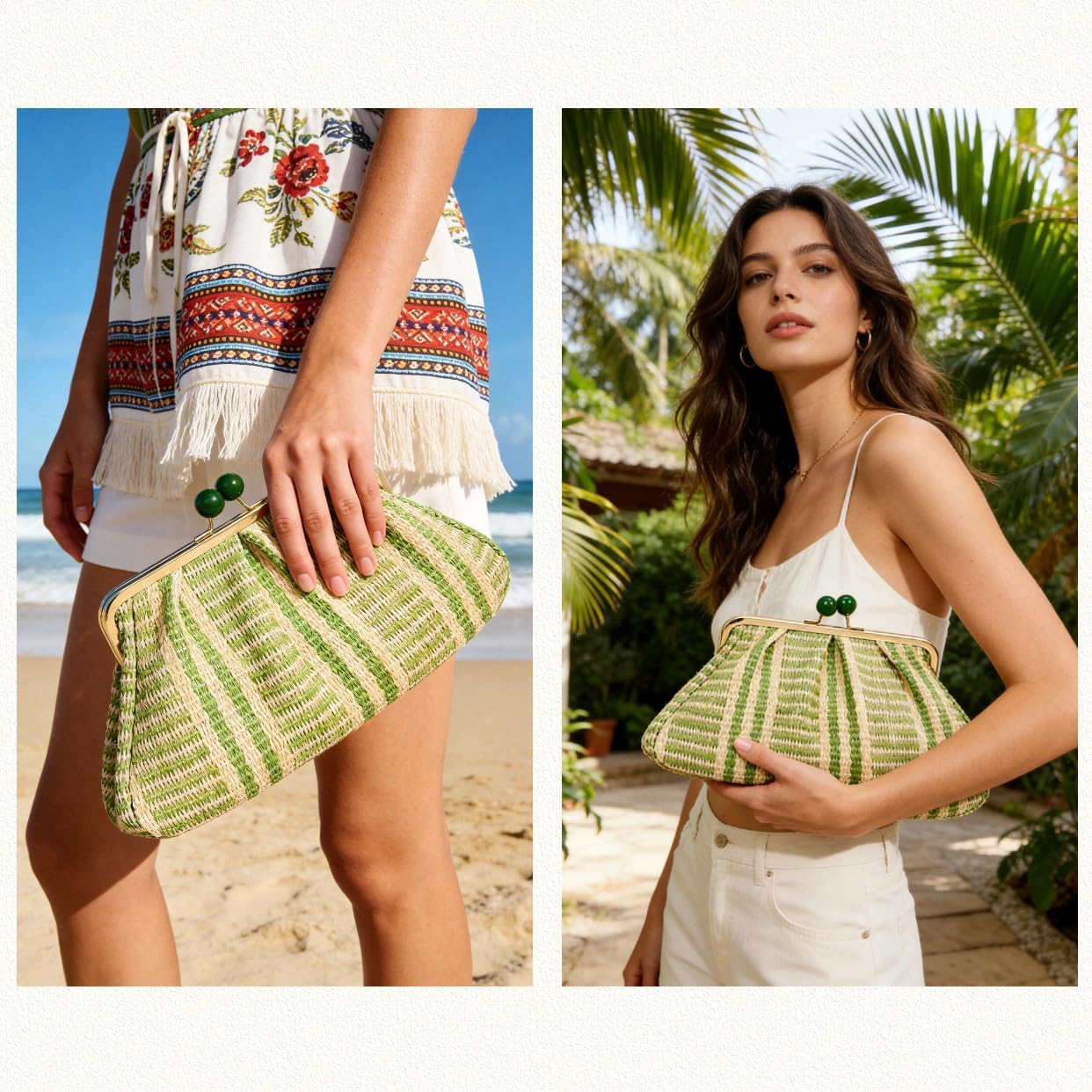 Straw Clutch Purse for Women, Classic Beach Clutch,Woven Summer Bag, Dumpling Wicker Handbag for Summer Daily & Vacation Use | summer, holiday, Beach