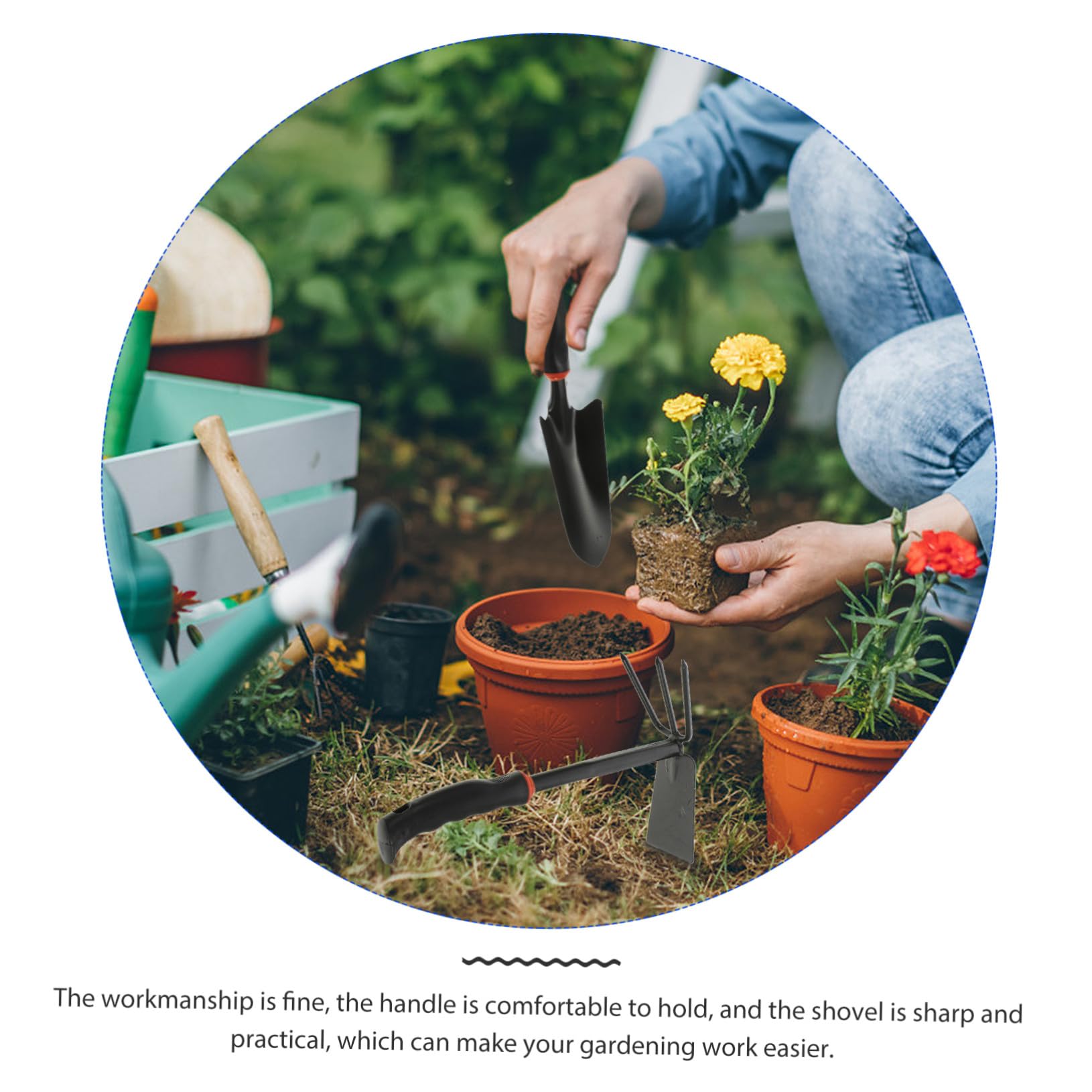 Fünf Stück Gartenschaufel für Umpflanzen und Graben, Eisen