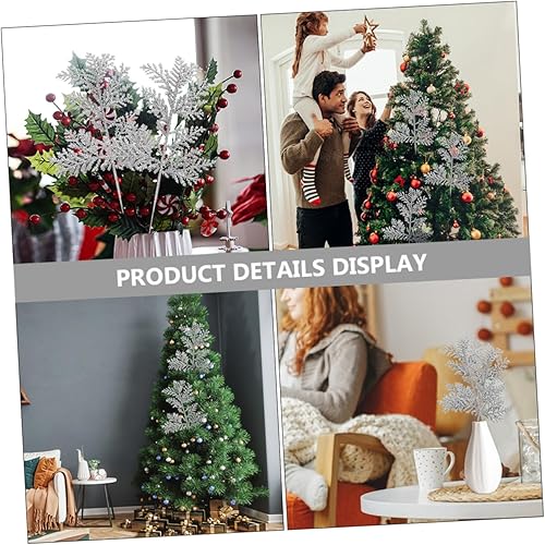 Miniatura 8 de NOLITOY 6pcs Personalized Home Decor Nomes Decorations Christmas Fake Plant Christmas Decorations Glitter Leaf Decor DIY Craft Plant Decors Flash