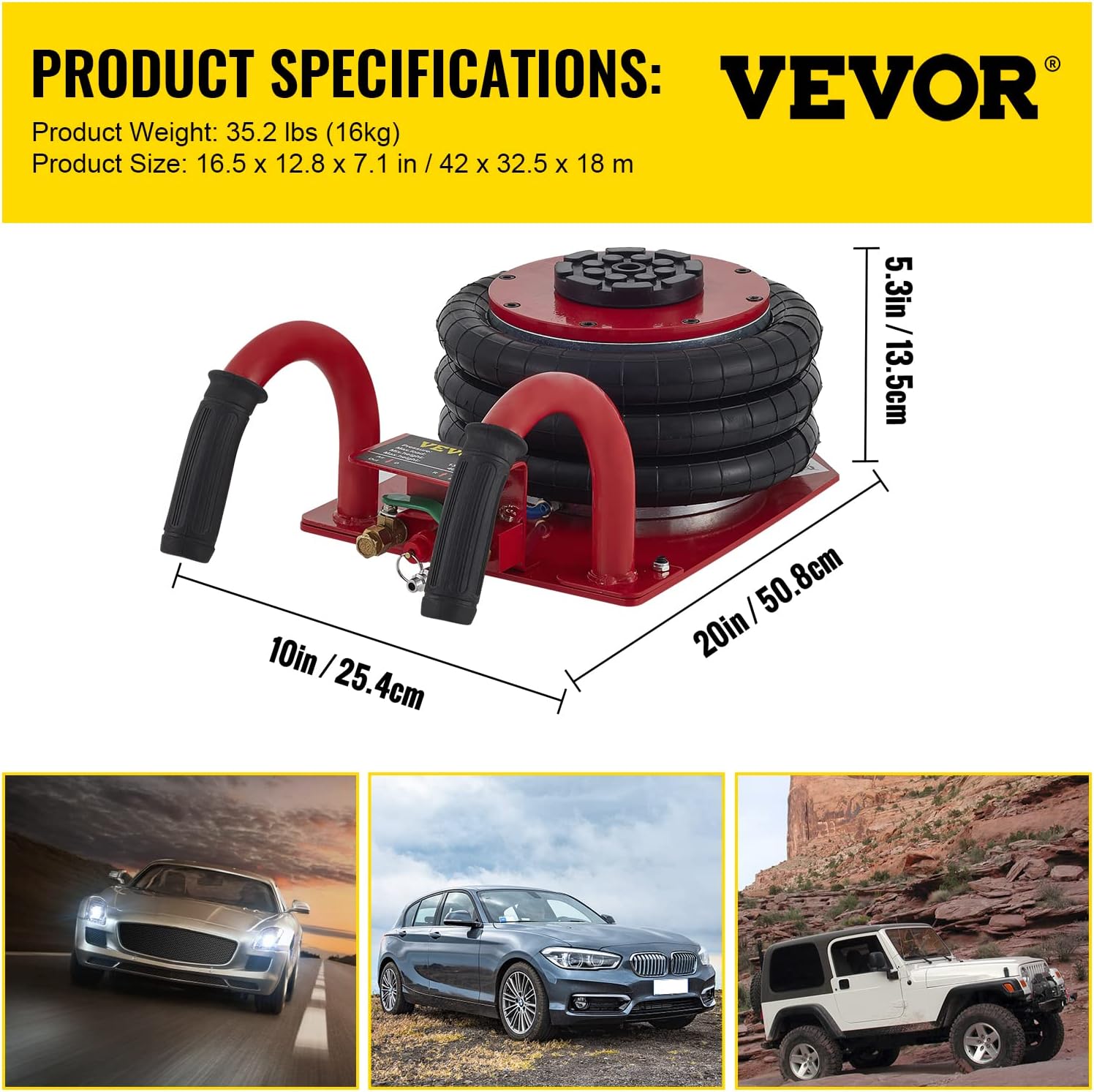 3T Red Tyre Jack for Car Jack Air Tyre