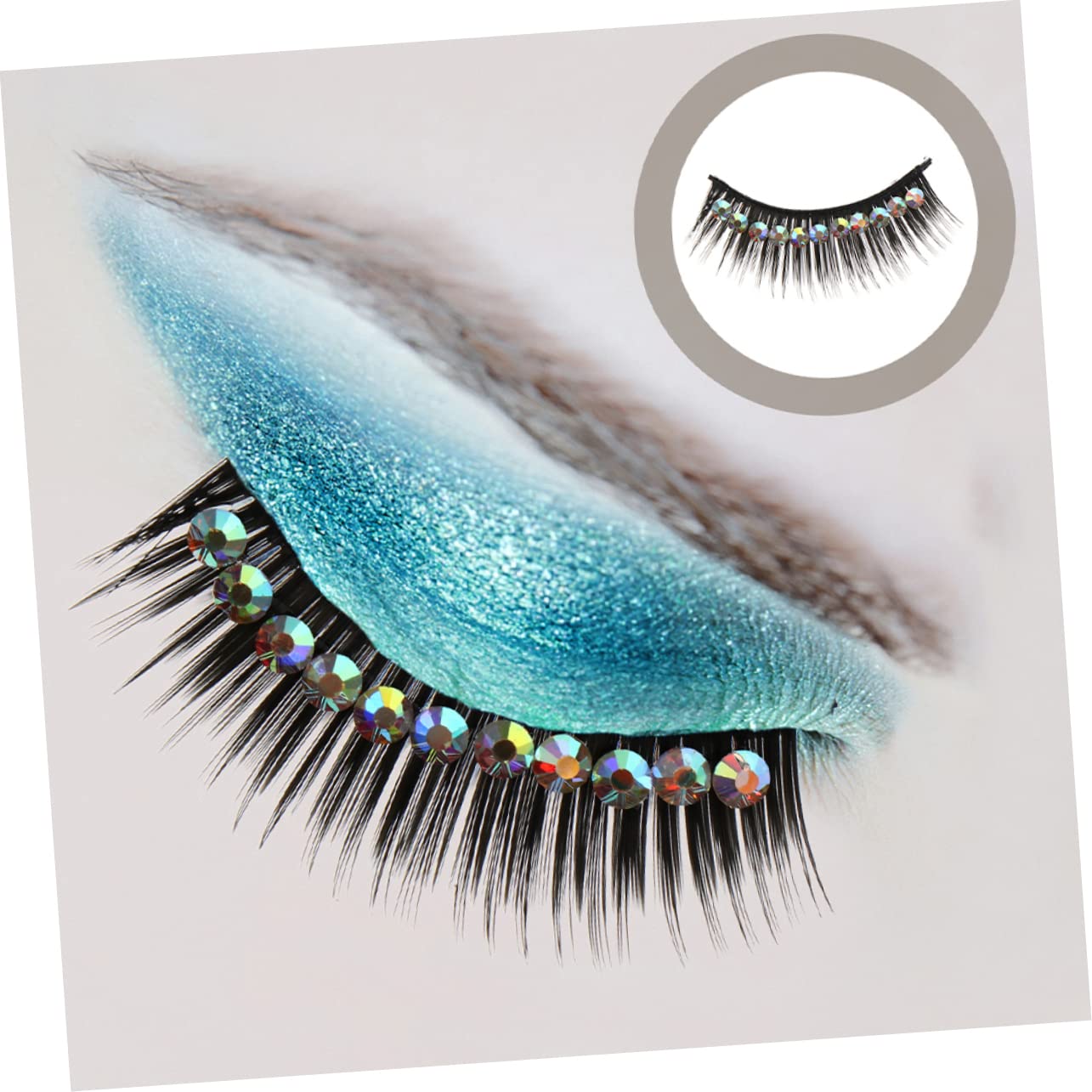 Ipetboom 50pares Pestañas Postizas Brillantes y Dramáticas Para Mujeres y Niñas De Largas Pestañas Artificiales Decoración De Diamantes Falsos Para Eventos y Fiesta