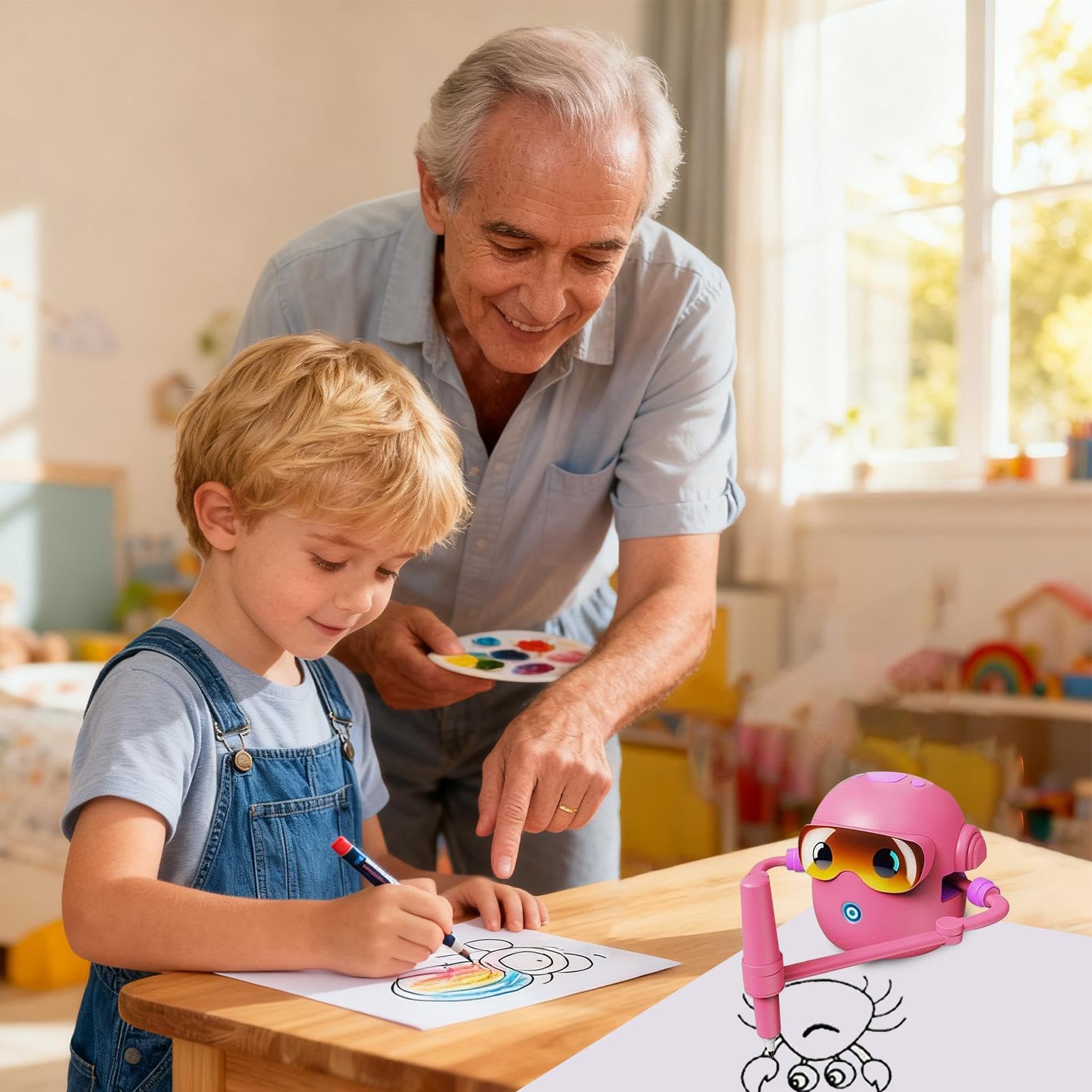 Robot Inteligente de Dibujo Juguete Educativo de Pintura y Creatividad con | Máquina Robot de Arte y Pintura para Niños para Preescolares Estudiantes Familia y Amigos