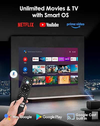 Miniatura 5 de Proyector de luz diurna de enfoque automático 4K 1200ANSI Proyector inteligente WiFi6 de alto brillo con Bluetooth 5.2, proyector Android con