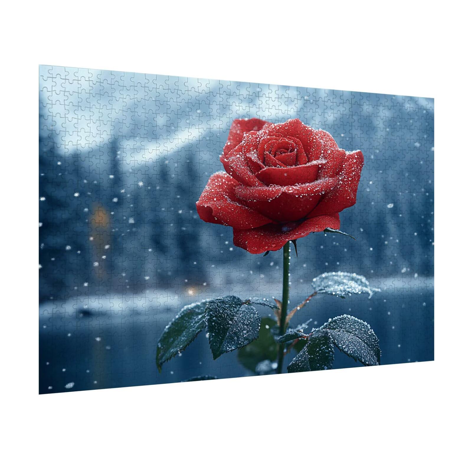 Puzzle 5000 Teile für Erwachsene, 3D Puzzle Rose Holzpuzzles, n-550 | Puzzlematte Schnee, Heimunterhaltung, Entspannung Meditationspuzzle, Impossible Klassische Jigsaw Puzzles, Home Decoration