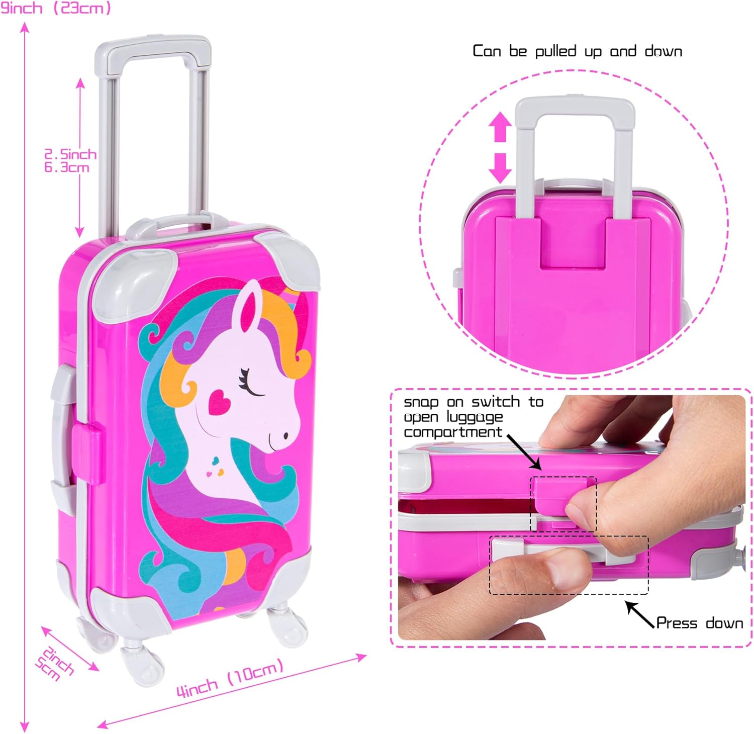 ebuddy 18 Inch Doll Clothes and Accessories - Travel Suitcase Play Set for 18" Dolls, Includes Clothing, Backpack, Roller Skates & More (Doll Not Included)