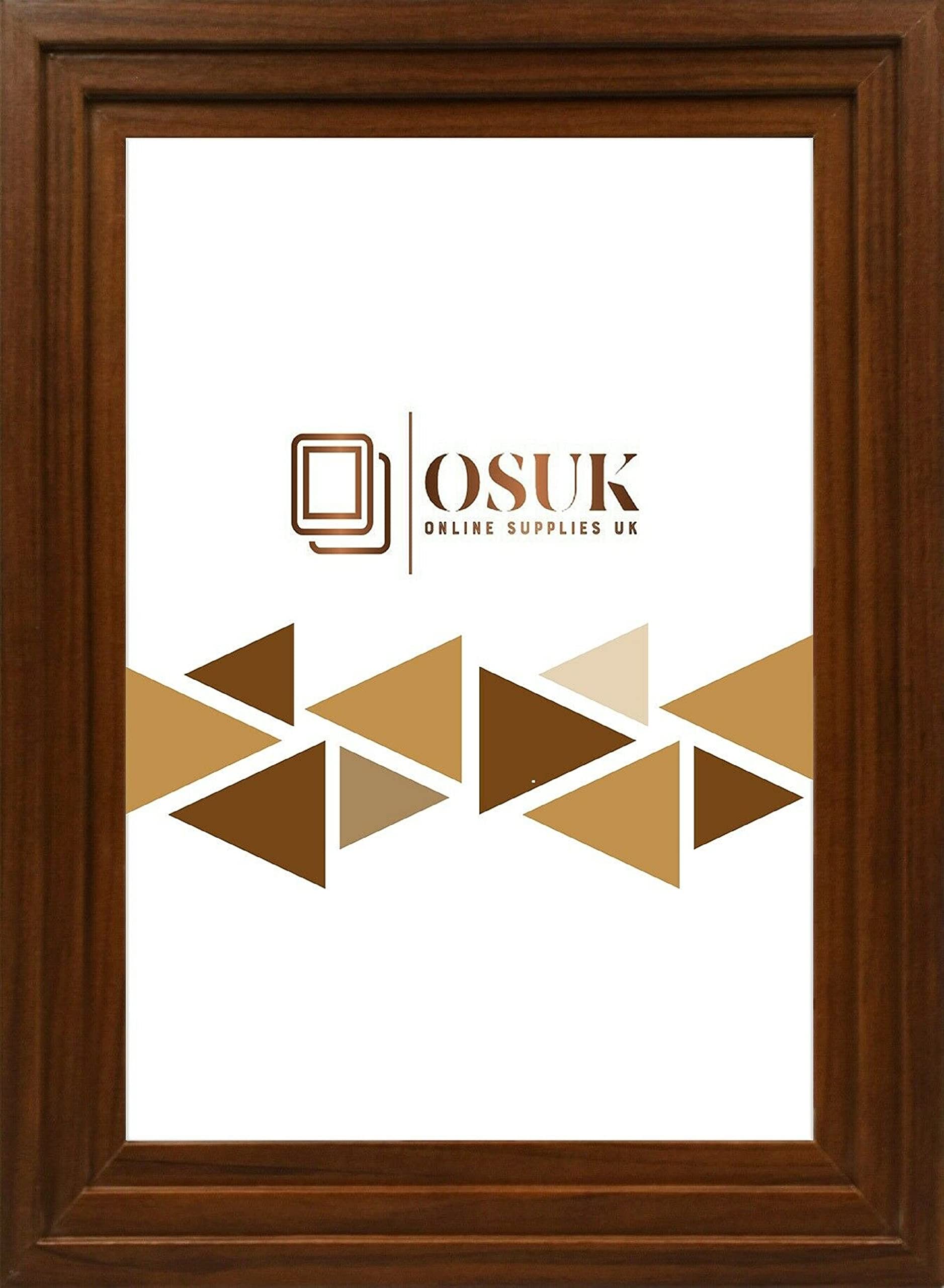 Frameeazy Dark Oak Osuk A3 Step Style Photo Picture Frame Poster Frames - Photo Frame - Premium Quality Frame With Clear Perspex Sheet & Wall Mounted Hook