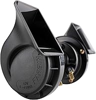 Vista 8 de FARBIN Kit de bocina de aire eléctrica de 12 V para camión, coche, SUV, motocicleta, barco - Bocina negra con arnés de cables