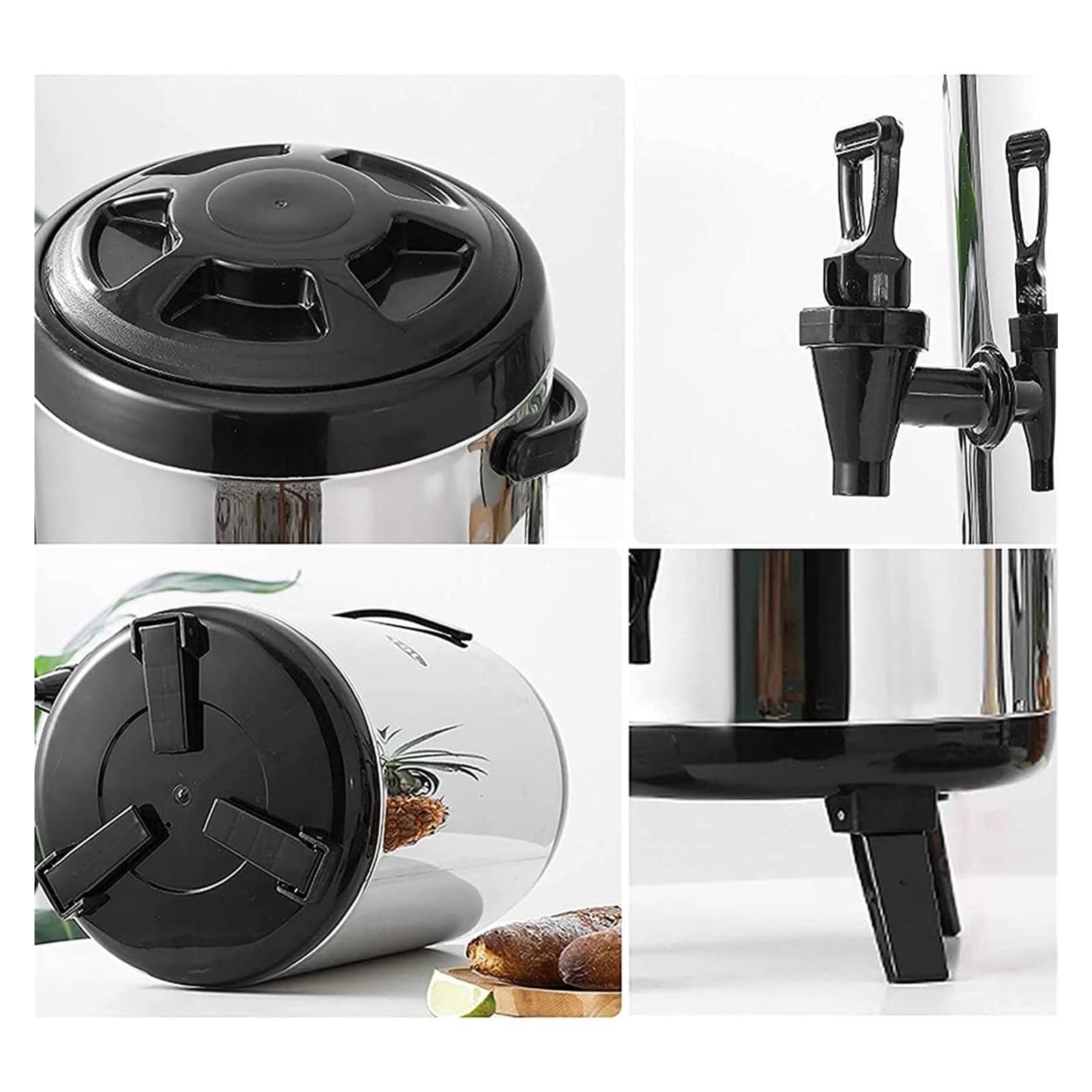 Termo para Café con Grifo - Jarra Isotérmica de Acero Inoxidable de Gran Capacidad (6-20L) para Bebidas Calientes y Frías, Ideal para Oficina, Eventos y Exteriores