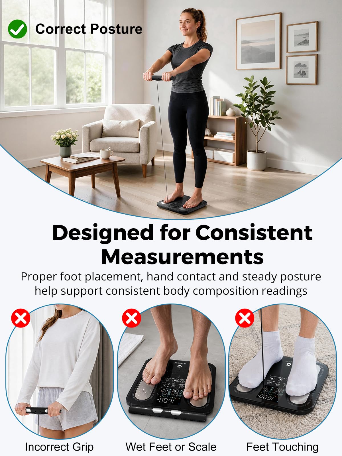 arboleaf Balance Pèse Personne Connectée, 50 Mesures Affichées 180 kg