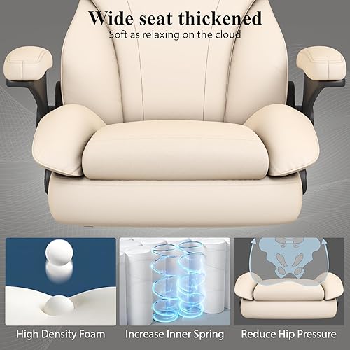 Vista 6 de Office Desk Chair, Executive Leather Office Chair, High Back Ergonomic Home Desk Chair with Padded Flip-up Arms, Big and Tall Computer Chair with