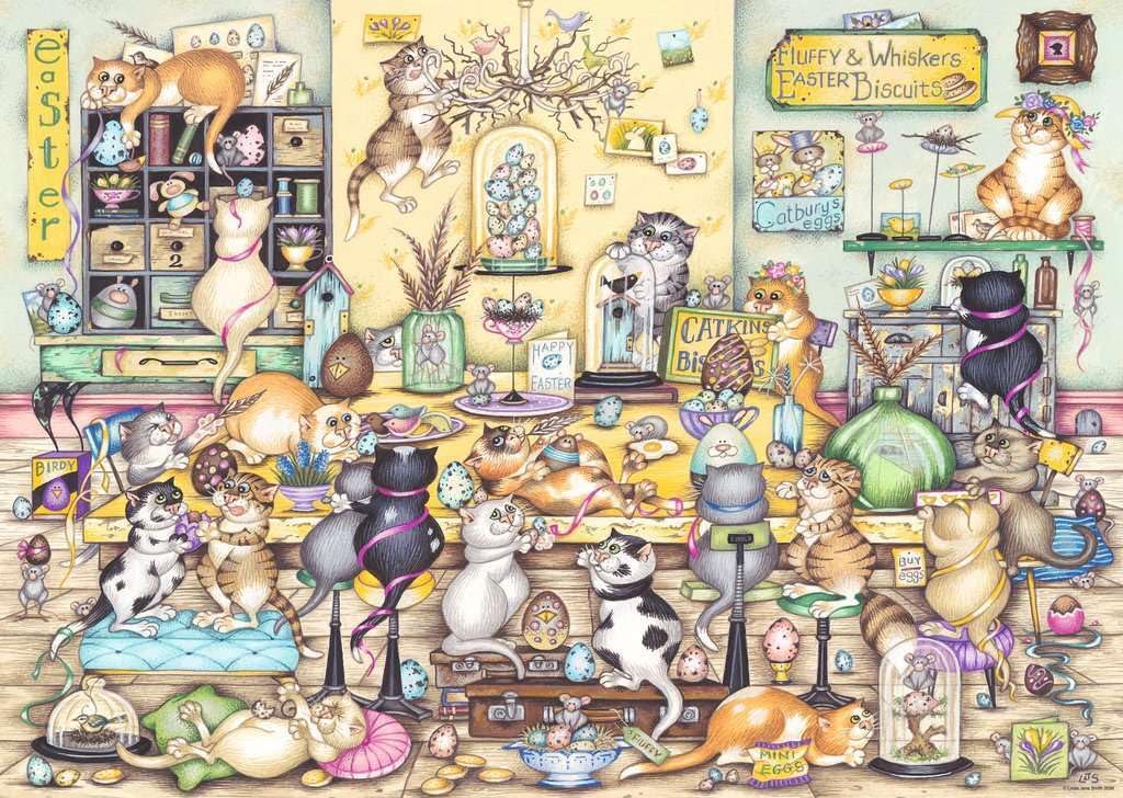 Ravensburger Crazy Cat's Easter Eggstravaganza 1000 Piece Puzzle for Adults