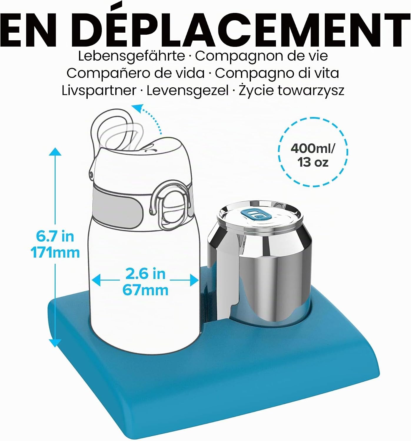 ION8 Gourde Enfant, Inox Léger, 400ml, Non Isolé, Anti-Fuite, Facile à Ouvrir, Verrouillag - Mise en situation et utilisation