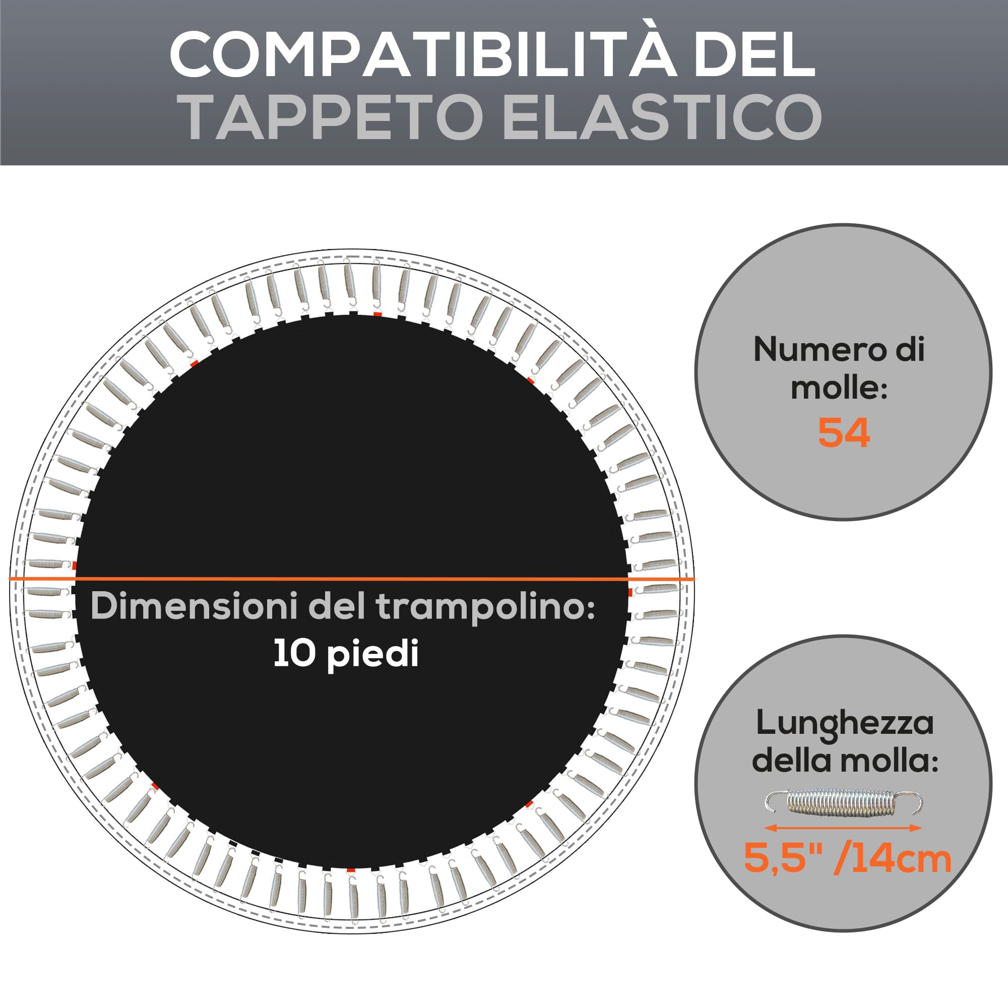Tappeto Di Ricambio Per Trampolino 3m SPORTNOW – Anti UV, 8 Cuciture, Resistente E Sicuro (nero)