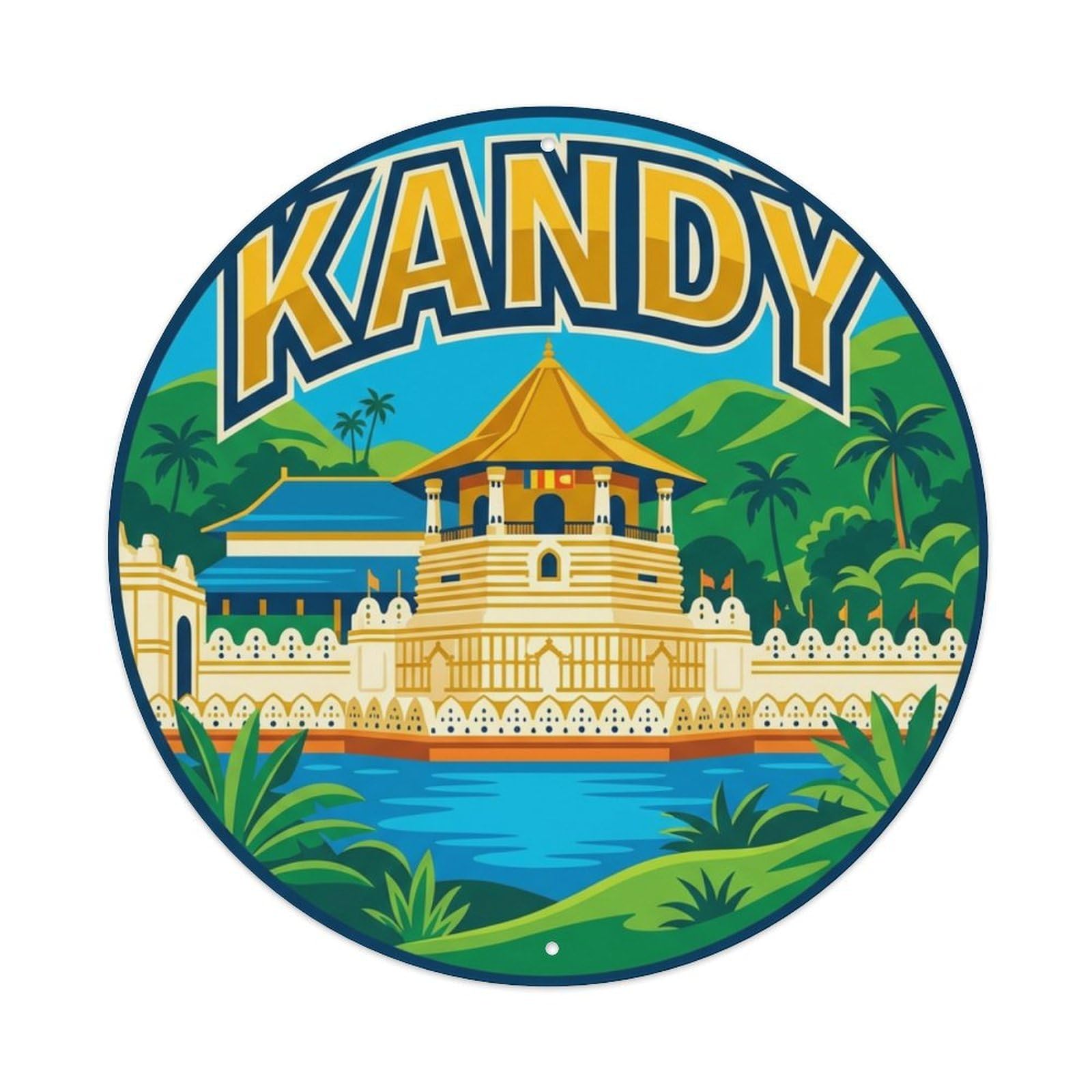 Retro Travel Sri Lanka Kandy Metal Tin Sign