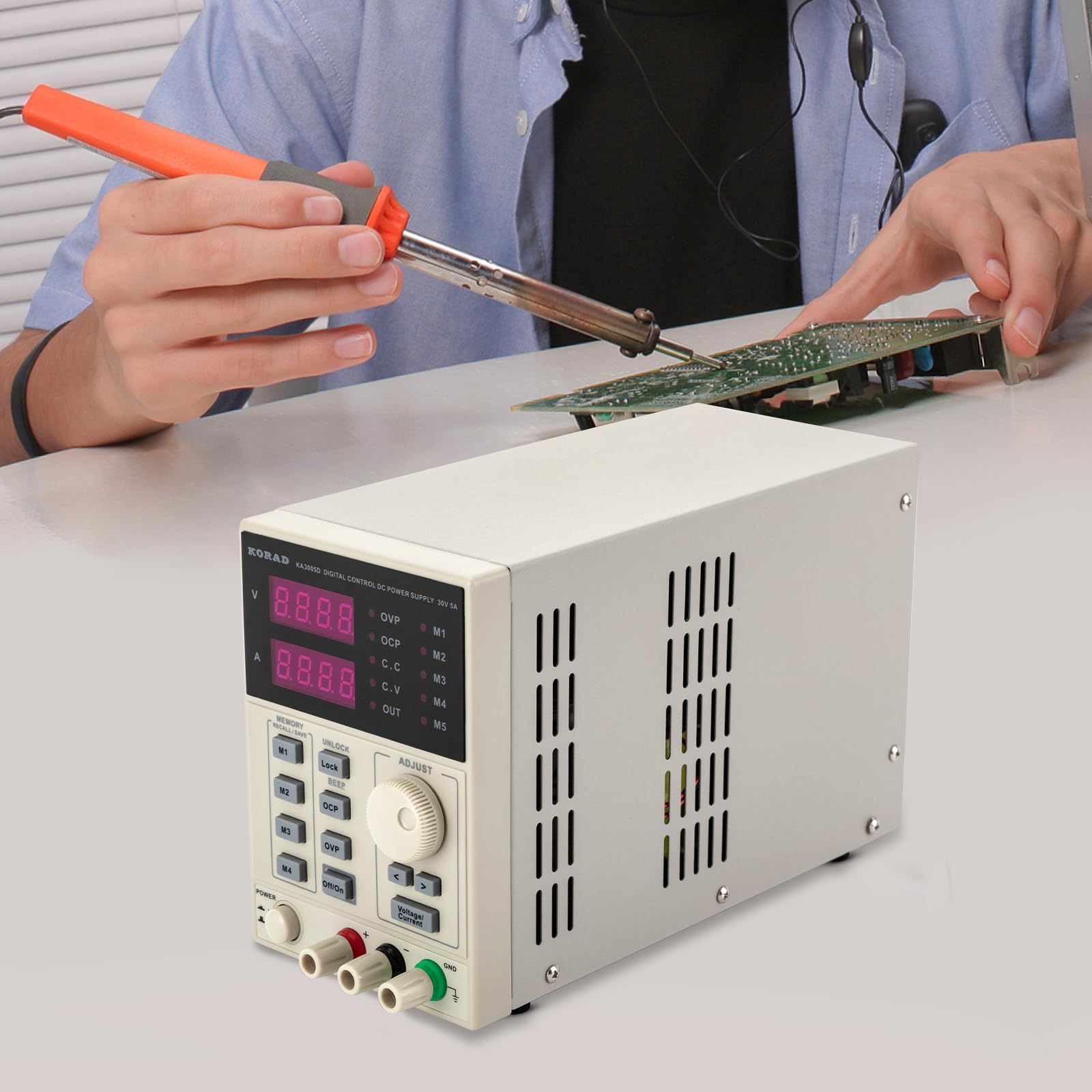 Fuente de alimentación de laboratorio, fuente de alimentación conmutada KA3005D, programable, 30 V/5 A, regulador de voltaje, fuente de alimentación CC para pruebas electrónicas