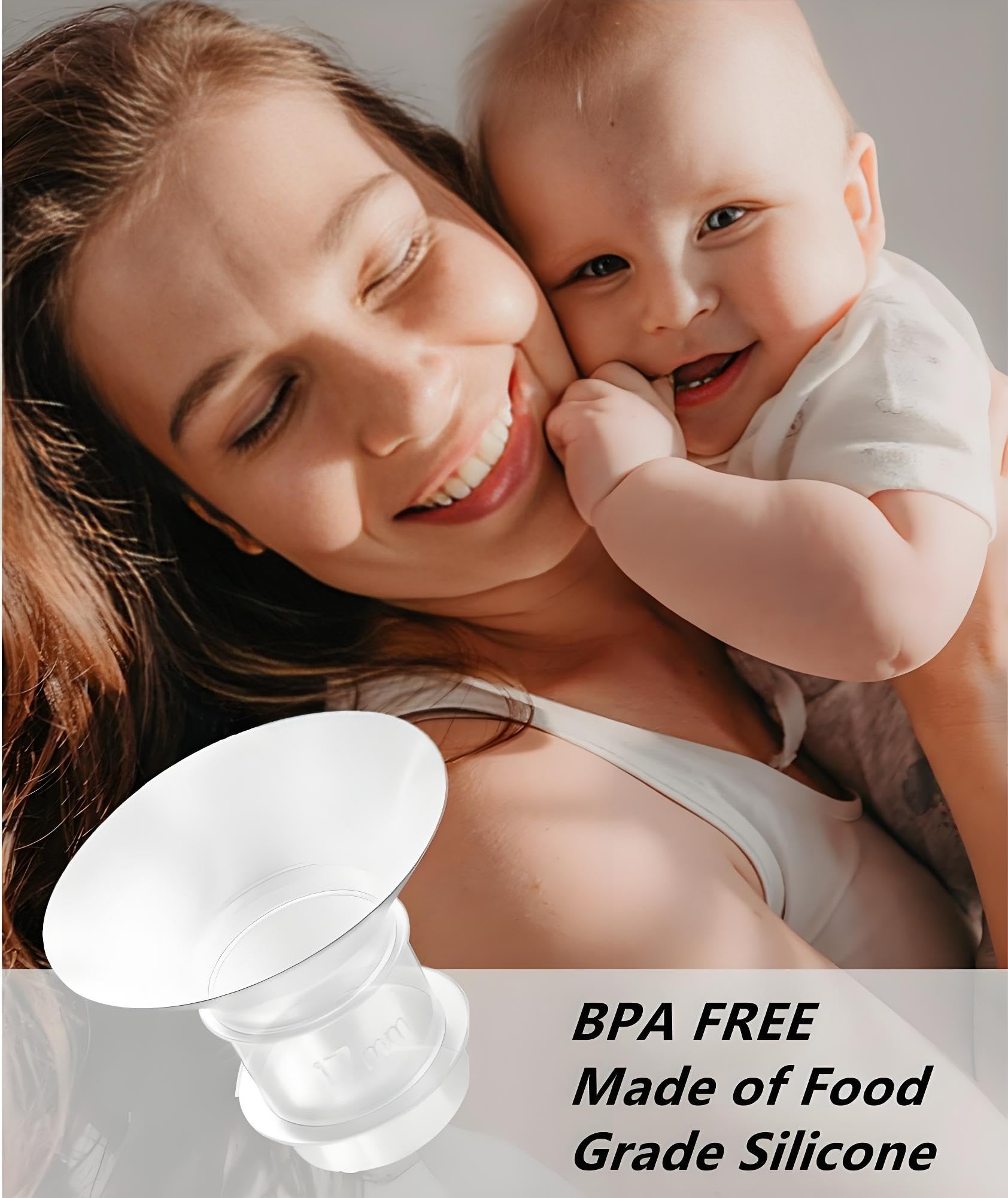 10pcs Flange Insert for Breast Pump, Flange Size for Breast Pump, Flange for Breast Pump Multi-Size Flange Set for Comfortable Pumping, Ideal Breast Pump Accessories for Nursing Mothers - Image 7 thumbnail