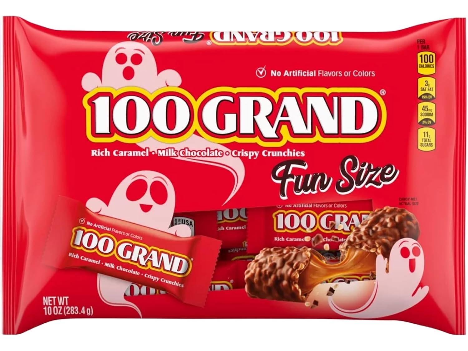100 Grand Candy Bar CRUNCH Bars Milk Chocolate Fun Size