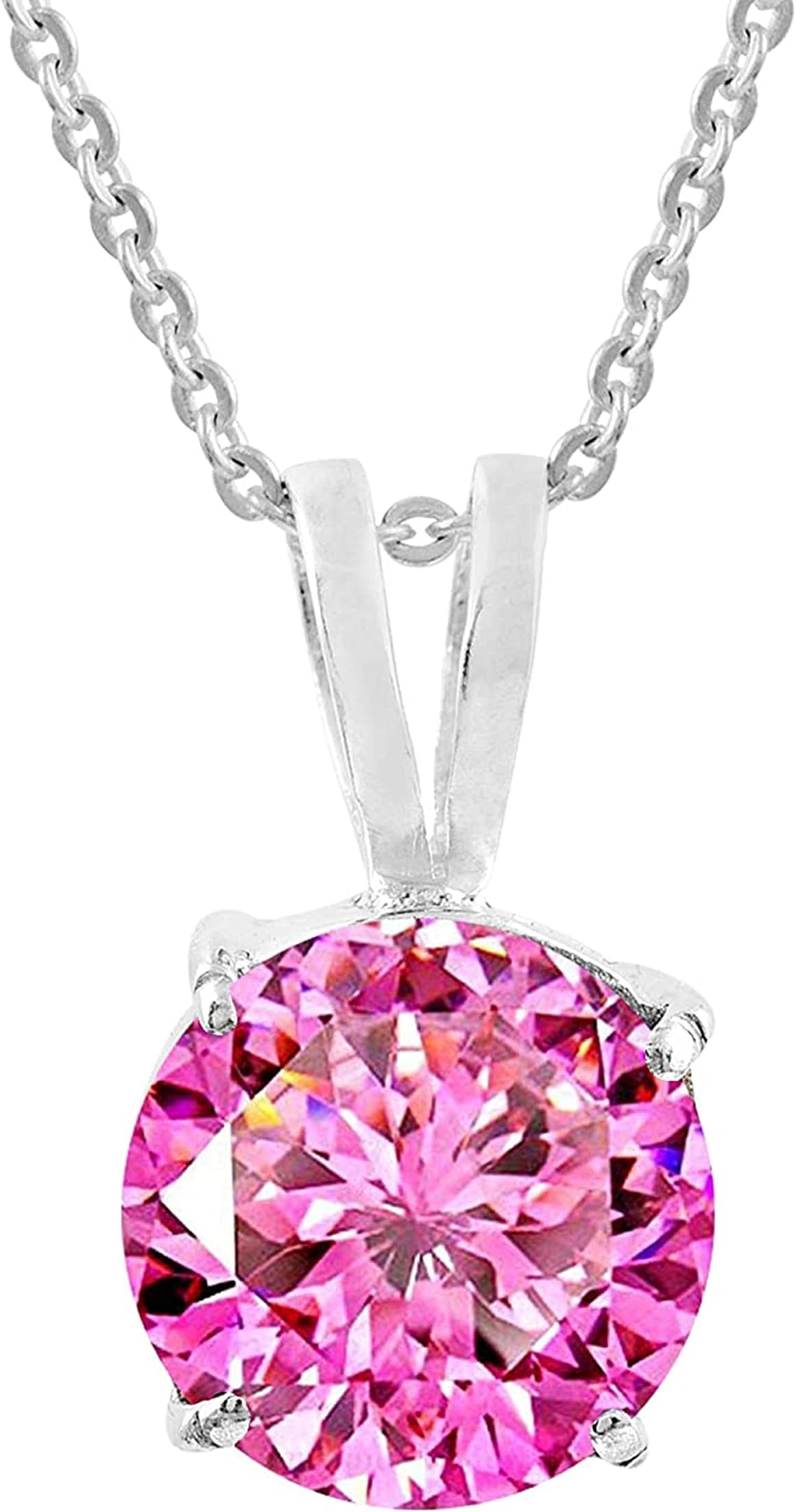 Pink Zircon Stone Pendant/Locket for Women and Girl, 6.00 Carat Natural Diamond Original Certified Gemstone Silver Plated Pendant for Men and Women by MOHITGEMS