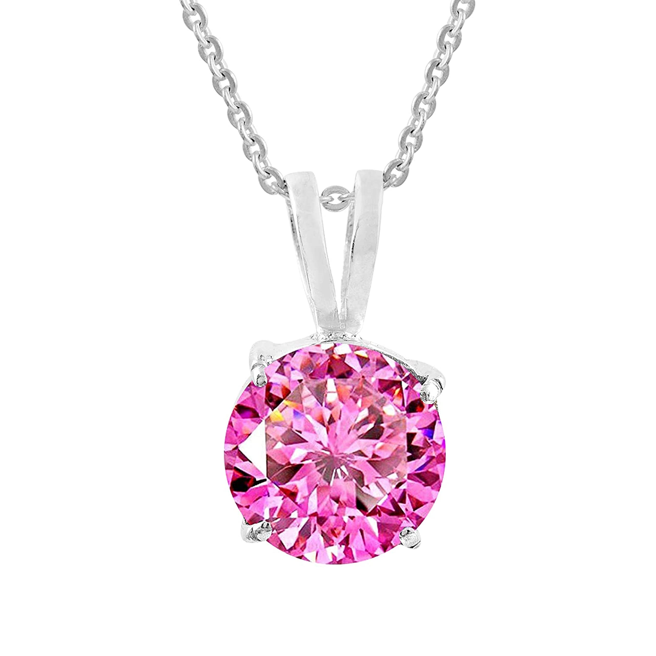Pink Zircon Stone Pendant/Locket for Women and Girl, 6.00 Carat Natural Diamond Original Certified Gemstone Silver Plated Pendant for Men and Women by MOHITGEMS