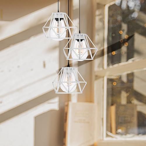 Miniatura 8 de CALLARON Pantalla de lámpara de jaula Pantalla de lámpara de alambre Protector de lámpara de metal Pantalla de lámpara de diamante Cubierta de