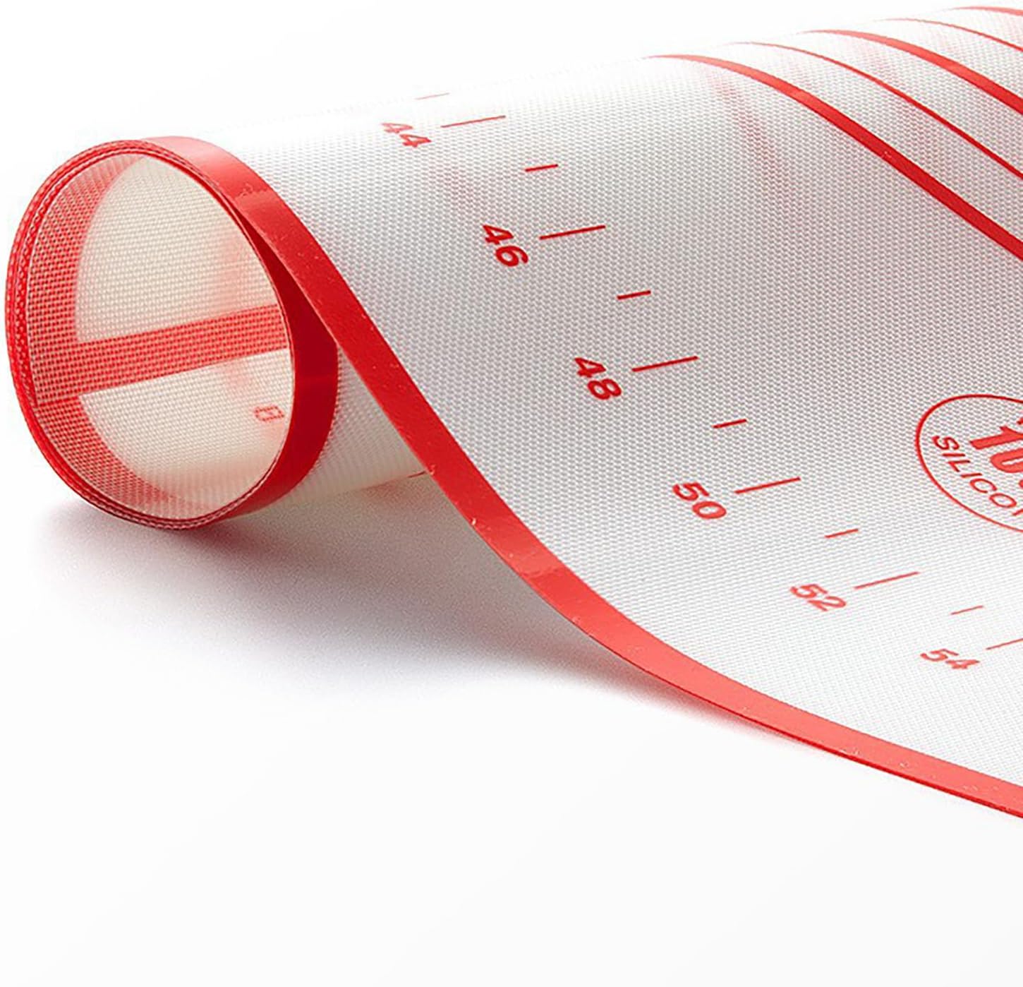 Silicone Dough Mat, 2 Pcs 19.7 Inch x 15.7 Inch Red Pastry Mat with Size Scale, Anti Stick and Anti Slip Mat for Kneading Baking in Ketchen, Picnic and Party (M)