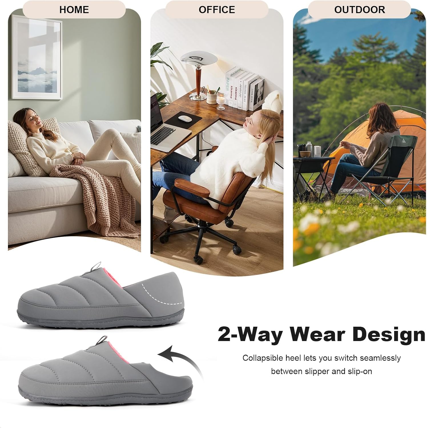 LongBay Women's Comfy Slippers Indoor Outdoor House Shoes with Removable Insole & Non-Slip Sole - Image 6