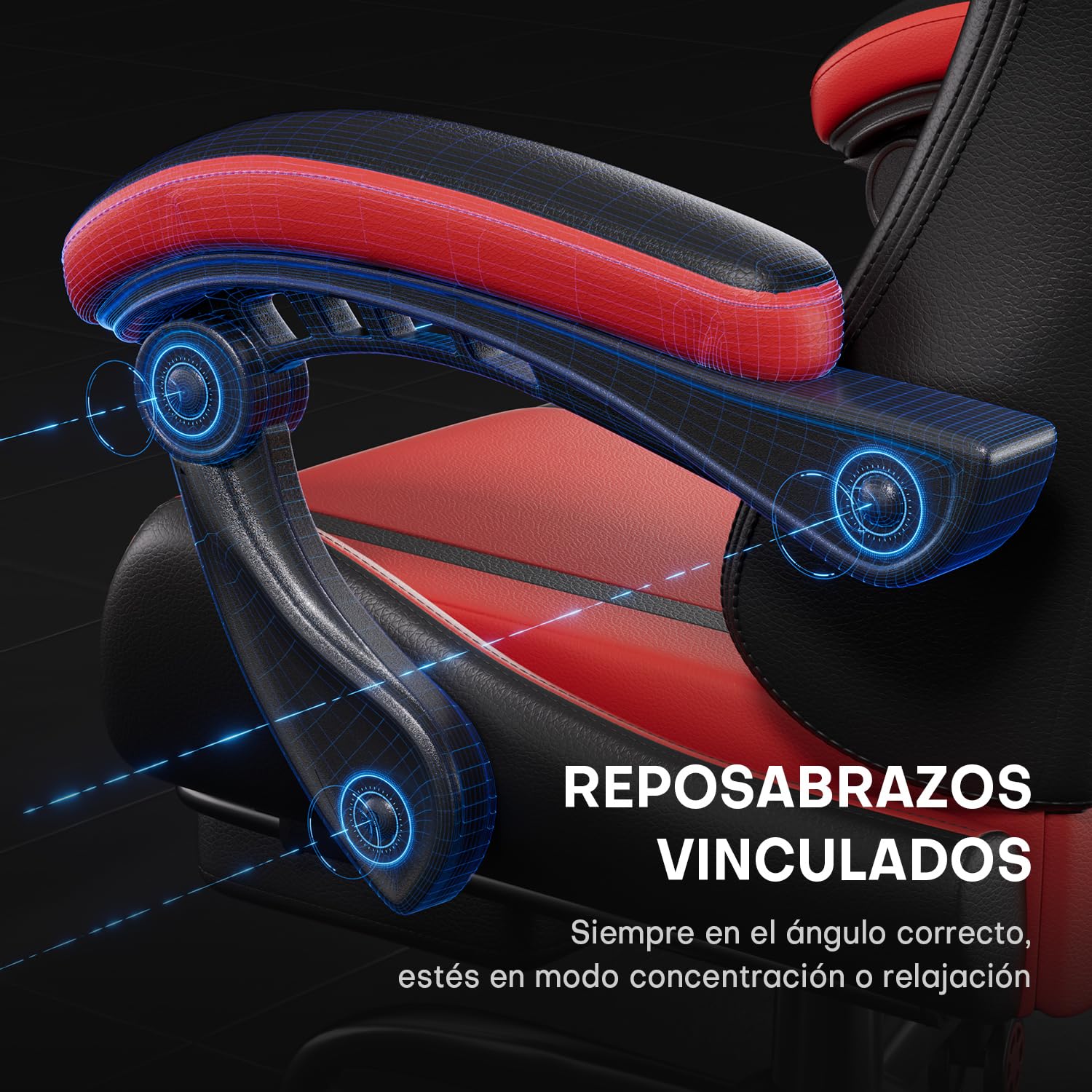 HLFURNIEU Silla Gaming con Masajeador, Silla Gamer Ergonómica con Cojín Lumbar Masajeador y Reposapiés, Sillón Gamer Altura Ajustable, Cadeira Gaming Negro y Rojo
