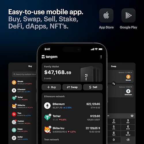 Miniatura 5 de Paquete de 3 carteras, billetera segura para criptomonedas, almacenamiento en frío de confianza para Bitcoin, Ethereum, NFT y más monedas, billetera
