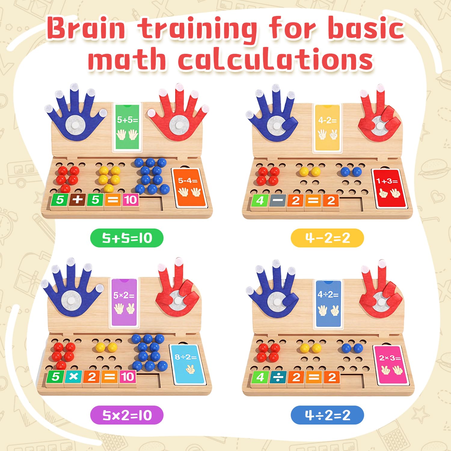 Juguetes Montessori 3 4 5 6 años, Juegos Educativos de Madera para Aprender a Contar y Números, Juego de Matemáticas con Psicomotricidad Fina, Regalo Niños Educación Infantil