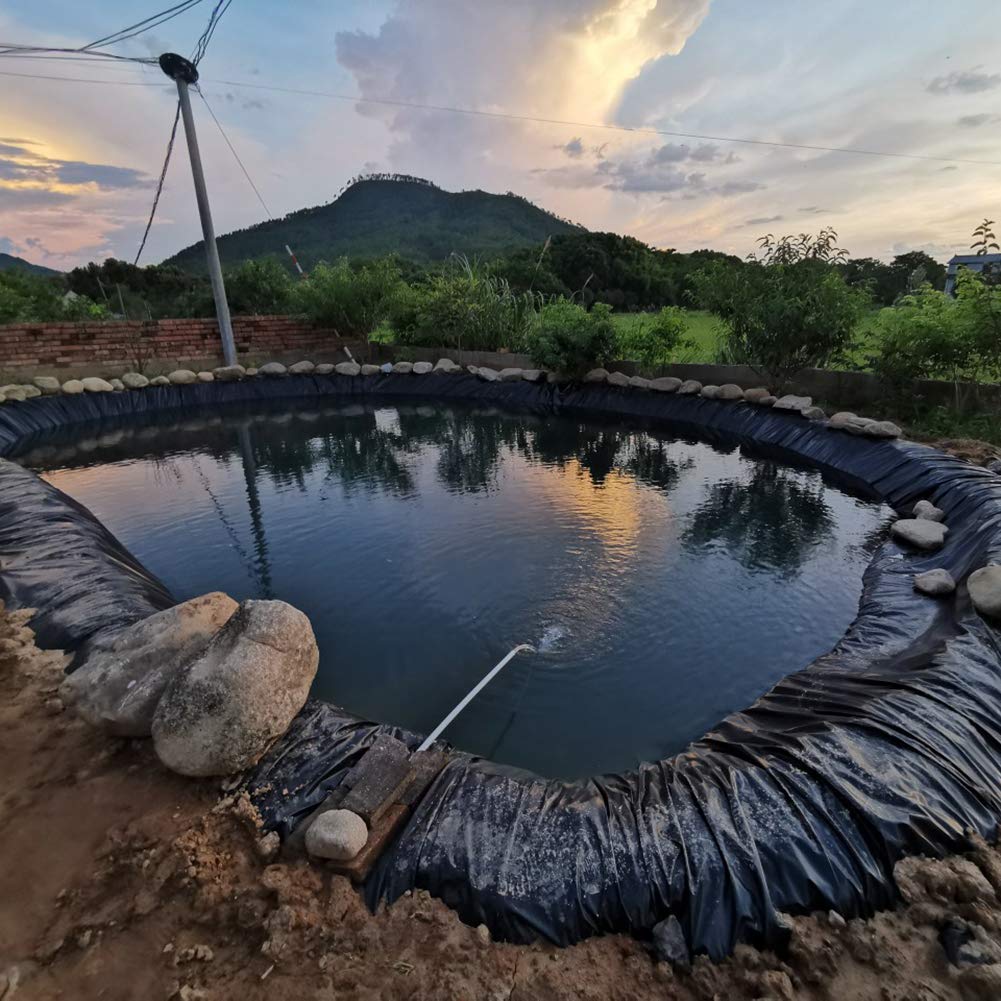 Nisorpa Pond Liner 40 Mil 13 x 16 Feet Fish Safe Pond Fountain Liner PRO Grade HDPE Fish Pond Liner Pond Skins for Fish Ponds Water Gardens Fountain Koi Ponds Easy Cutting Heat & Aging Resistant