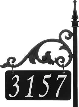 Address America Annandale Double Sided Reflective Address Sign - USA Handcrafted - Help 911, Delivery Driver, Easy To Read Day And Night - 30" Post - AS